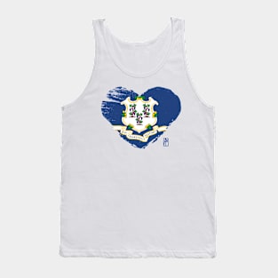 U.S. State - I Love Connecticut - Connecticut Flag Tank Top